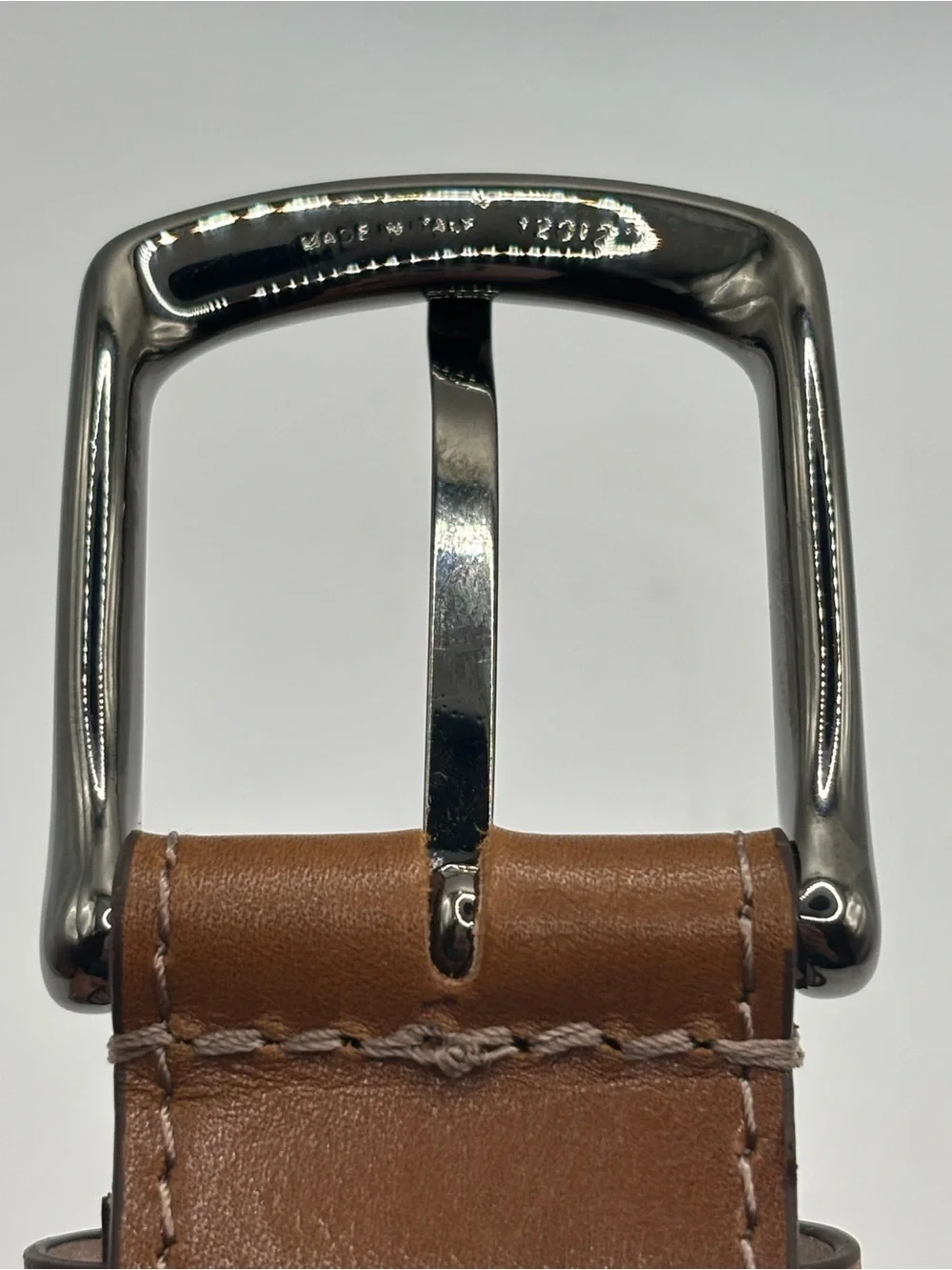 New Paul Fredrick Embossed Leather Men’s Belt BMQ911 Made In Italy Size 40 Brown
